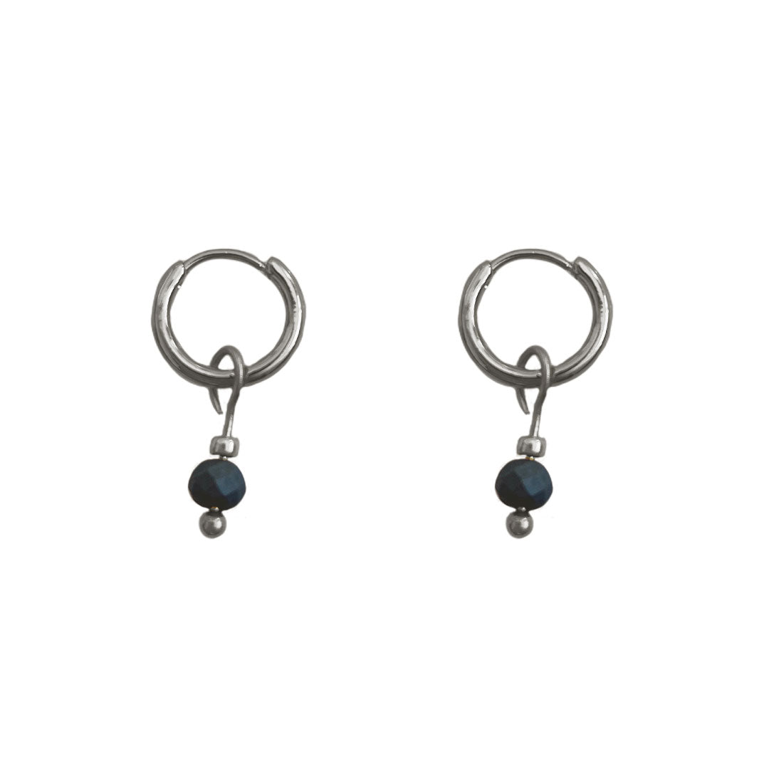Dark Blue Stone Earrings